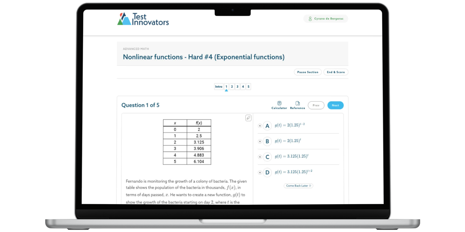 Test Innovators Hard SAT Practice Question