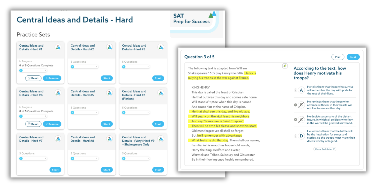 Test Innovators Central Ideas and Details - Hard practice questions